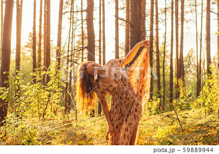 Portrait of young beautiful girl in summer dress 59889944