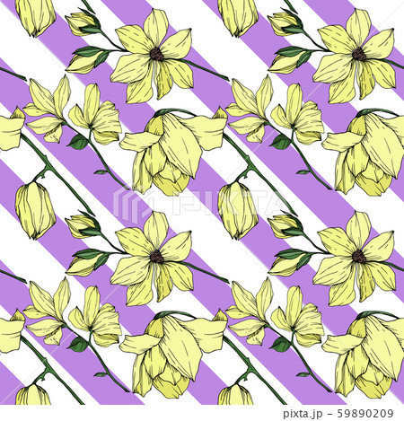 Vector Magnolia floral botanical flowers. Black and white engraved ink art. Seamless background Vector Magnolia floral botanical flowers. Black and white engraved ink art. Seamless background 59890209