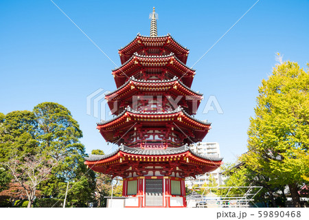川崎大師 平間寺 八角五重塔 中興塔 （神奈川県川崎市川崎区