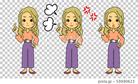 きれい女子怒る立ち絵1 きれい女子怒る立ち絵1 59890623