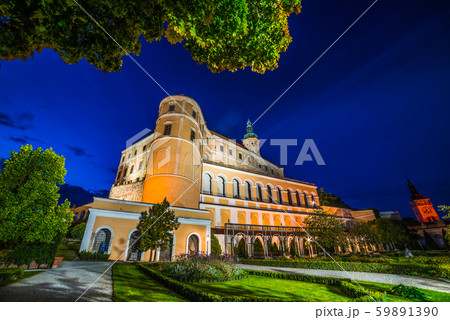 Mikulov Castle with Garden at Night Mikulov Castle with Garden at Night 59891390