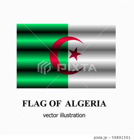 Bright banner with flag of Algeria. Vector Illustration. Bright banner with flag of Algeria. Vector Illustration. 59891501