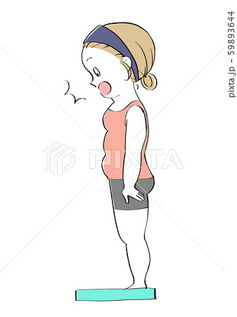 体重測定のイラスト素材