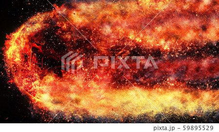 燃え上がる抽象的な火の輪 59895529