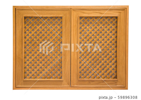 A closed wooden window 59896308