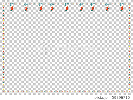 クリスマスのフレームイラスト 靴下 クリスマスのフレームイラスト 靴下 59896710