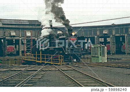 古い写真 小樽築港機関区のc56 160 昭和55年11月北海道鉄道開業100周年記念のイラスト素材 5940