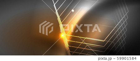 Shiny neon techno template. Neon lines background, 80s style laser rays 59901584