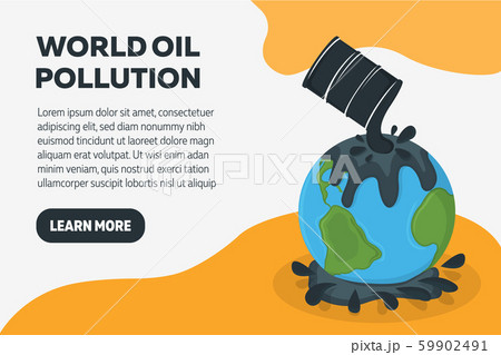 World Oil Pollution Concept Banner. Earth 59902491