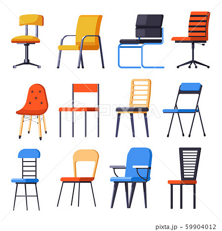 Chairs or armchairs, seats or interior design element isolated objects 59904012