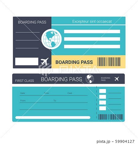 Airplane Ticket Or Boarding Pass Isolated のイラスト素材