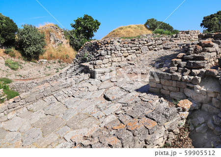 Old road in Troy city, Turkey 59905512