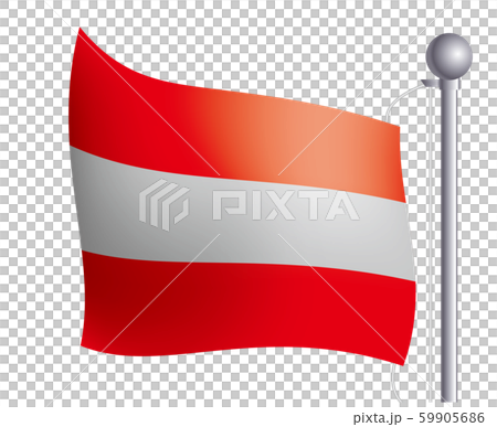 風にゆらめく国旗のイラスト・アイコン|オーストリアの国旗・フラッグ|左向き 風にゆらめく国旗のイラスト・アイコン|オーストリアの国旗・フラッグ|左向き 59905686
