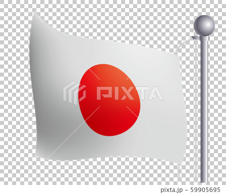 Illustrations and icons of the national flag waving in the wind | Japanese flags and flags | 59905695