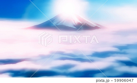 幻想的な富士景色のイラスト素材