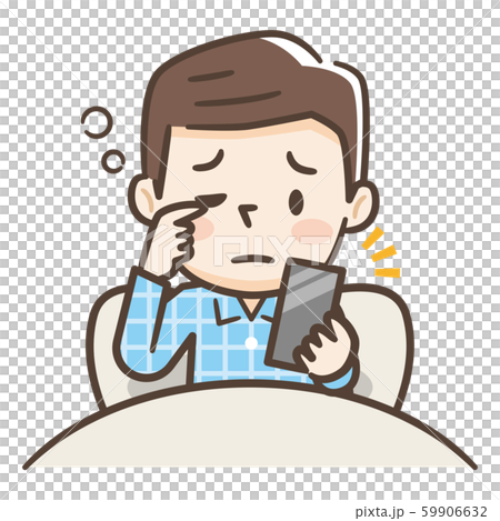 A man looking at his smartphone while waking up 59906632