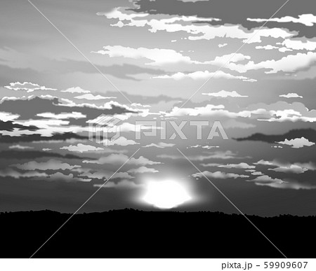漫画用夕日のイラスト素材 [59909607] - PIXTA