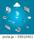 Wireless technologies isometric icons and 59910401