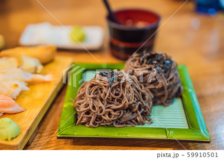 Korean buckwheat lamb served on a bamboo mat 59910501