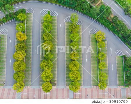 Beautiful Empty parking lots, aerial view. View from above 59910799