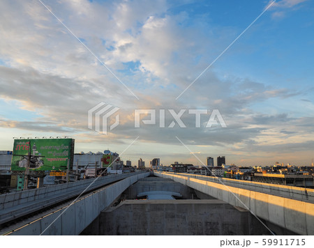 バンコク・BTSサムロン駅からの眺め view from Samrong st. Thailand バンコク・BTSサムロン駅からの眺め view from Samrong st. Thailand 59911715