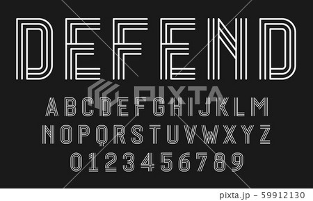 Set of alphabets font modern design with lines Set of alphabets font modern design with lines 59912130