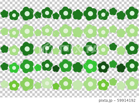 Green flower line set - Stock Illustration [59914192] - PIXTA