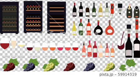 イラスト素材 ワイン ワインセラー ブドウ品種 家電 イラスト素材 ワイン ワインセラー ブドウ品種 家電 59914319