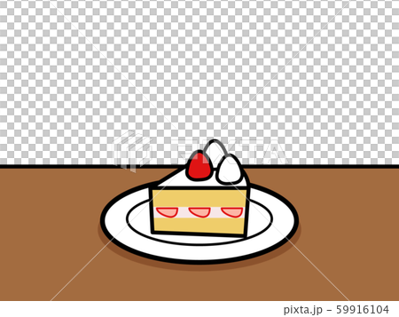 カフェタイム ショートケーキ 背景なし のイラスト素材