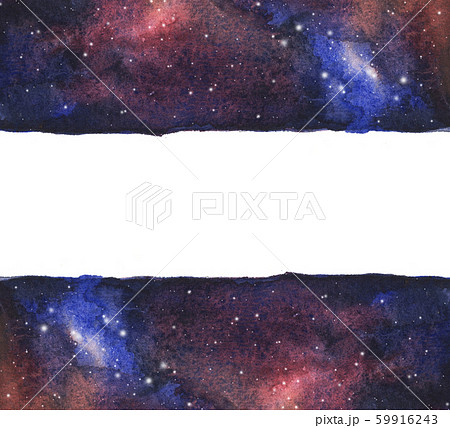 Watercolor Galaxy Sky Background With Stars のイラスト素材