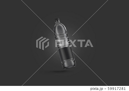 Blank transparent plastic bottle with black label mockup, no gravity Blank transparent plastic bottle with black label mockup, no gravity 59917281