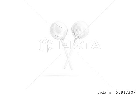 Blank two white lollipop wrapper mock up, no gravity 59917307