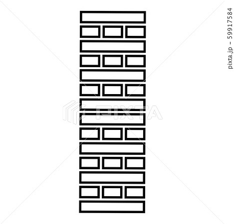 Brick Pillar Blocks In Stack Jenga Game For Homeのイラスト素材