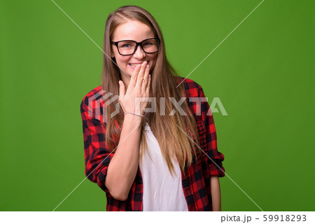 Young beautiful hipster woman with blond hair Young beautiful hipster woman with blond hair 59918293