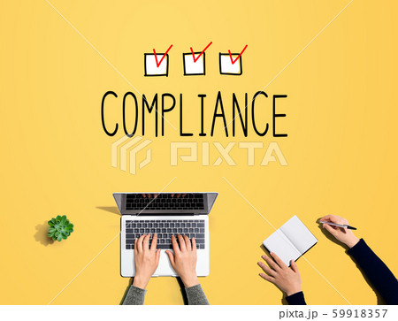 Compliance concept with people working together 59918357