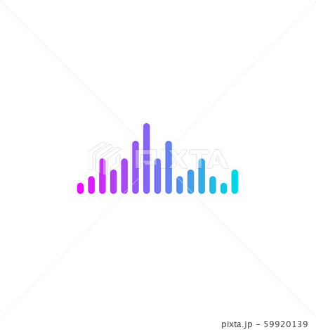 Multicolor sound audio wave object icon vector 59920139