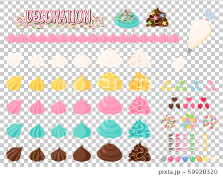 お菓子作り_ホイップ_イラスト_デコレーションセット 59920320
