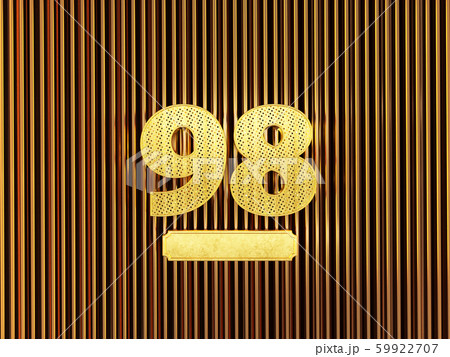 number 98 (number ninety-eight) with small holes 59922707
