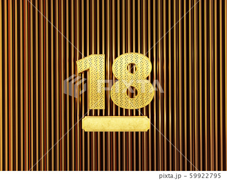 number 18 (number eighteen) with small holes 59922795