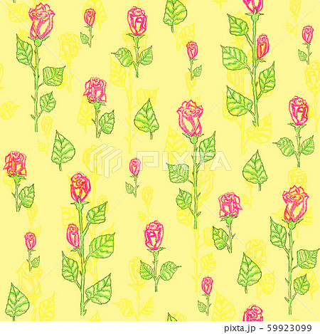 Seamless pattern with roses, rosebuds and leaves Seamless pattern with roses, rosebuds and leaves 59923099
