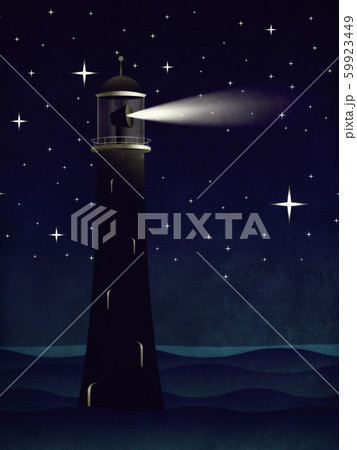 Lighthouse silhouette at night Lighthouse silhouette at night 59923449