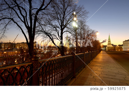 Inside of Moscow Kremlin at night, Russia. UNESCO World Heritage Site 59925075