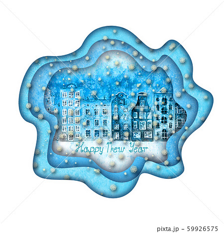 Happy new year watercolor greeting card design. Happy new year watercolor greeting card design. 59926575