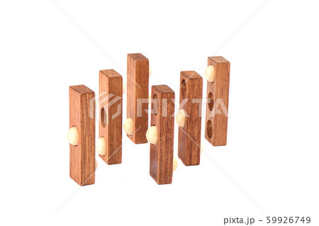 Wooden puzzle isolated on a white background. 59926749