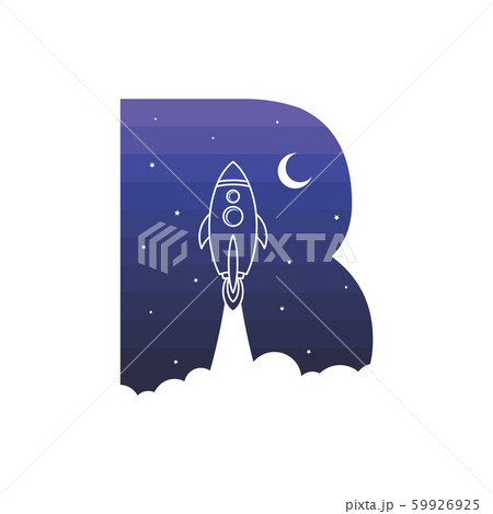alphabet initial logo sign logotype space rocket 59926925