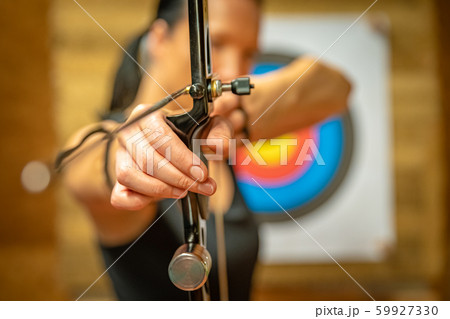 sports archery at the shooting range, competition for the most points to win the cup sports archery at the shooting range, competition for the most points to win the cup 59927330