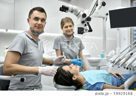 Pretty woman's teeth treatment in dental clinic Pretty woman's teeth treatment in dental clinic 59929168