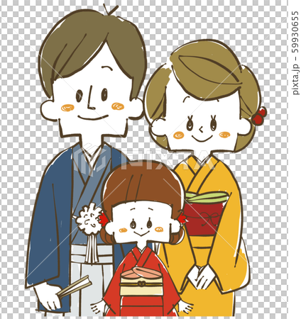和服家庭父母兒童微笑 59930655