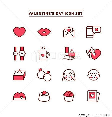 VALENTINE’S DAY ICON SET 59930818