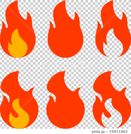 Flame Icon Set Stock Illustration